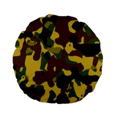 Camo Pattern  15  Premium Flano Round Cushion 