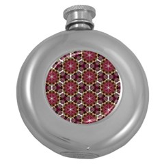 Cute Pretty Elegant Pattern Hip Flask (round)