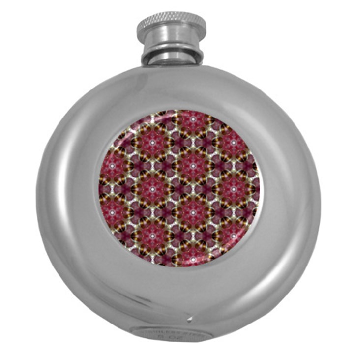 Cute Pretty Elegant Pattern Hip Flask (Round)