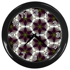 Cute Pretty Elegant Pattern Wall Clock (black) by GardenOfOphir