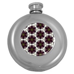 Cute Pretty Elegant Pattern Hip Flask (round)