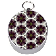 Cute Pretty Elegant Pattern Silver Compass