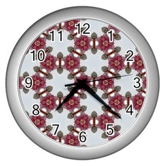 Cute Pretty Elegant Pattern Wall Clock (silver)