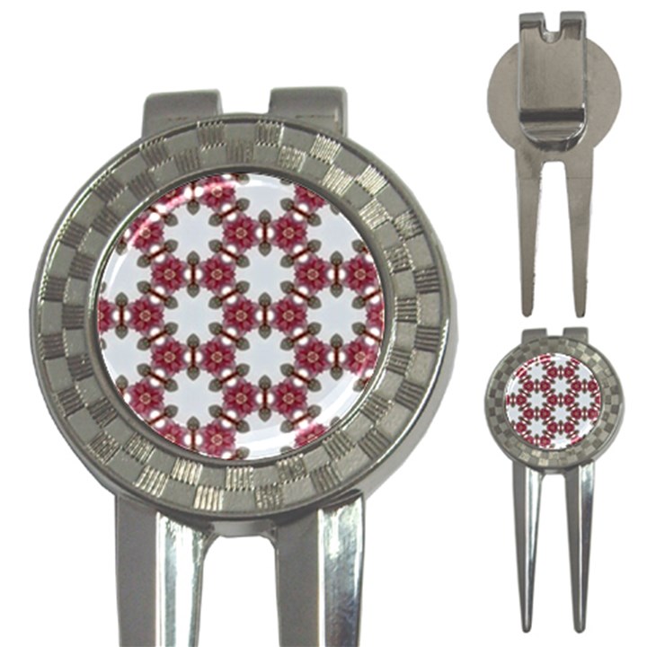 Cute Pretty Elegant Pattern Golf Pitchfork & Ball Marker