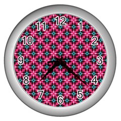 Cute Pretty Elegant Pattern Wall Clock (silver) by GardenOfOphir