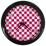 Cute Pretty Elegant Pattern Wall Clock (Black) Front