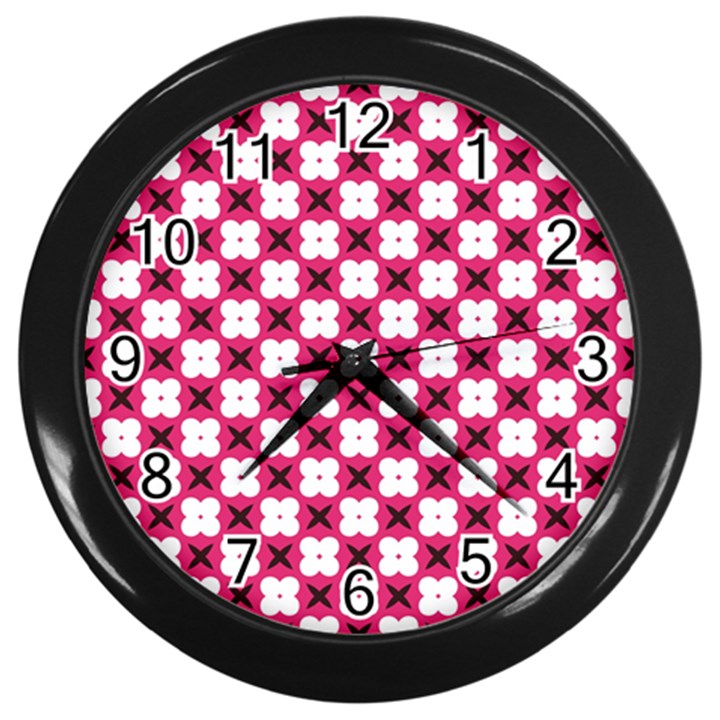 Cute Pretty Elegant Pattern Wall Clock (Black)