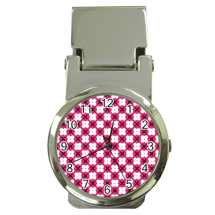 Cute Pretty Elegant Pattern Money Clip with Watch