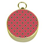 Cute Pretty Elegant Pattern Gold Compass Front