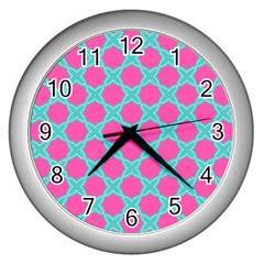 Cute Pretty Elegant Pattern Wall Clock (silver)