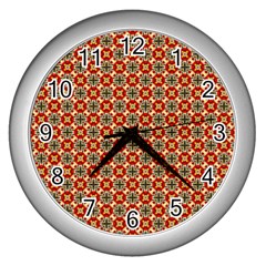 Cute Pretty Elegant Pattern Wall Clock (silver)