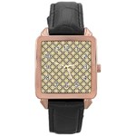 Cute Pretty Elegant Pattern Rose Gold Leather Watch  Front