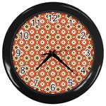 Cute Pretty Elegant Pattern Wall Clock (Black) Front