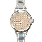 Cute Pretty Elegant Pattern Round Italian Charm Watch Front