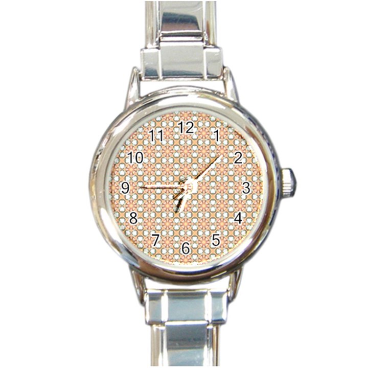 Cute Pretty Elegant Pattern Round Italian Charm Watch