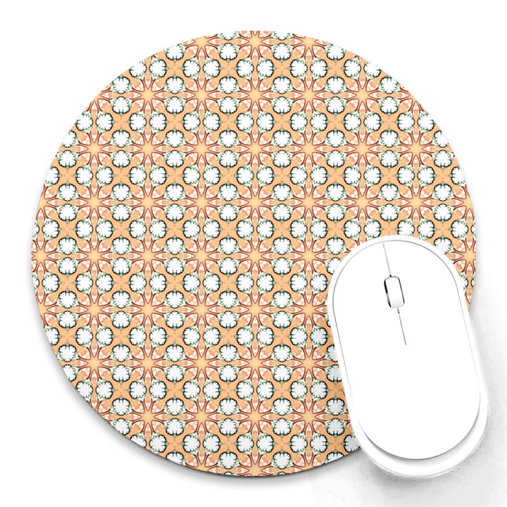 Cute Pretty Elegant Pattern 8  Mouse Pad (Round)