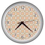 Cute Pretty Elegant Pattern Wall Clock (Silver) Front