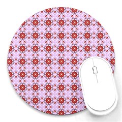 Cute Pretty Elegant Pattern 8  Mouse Pad (round)