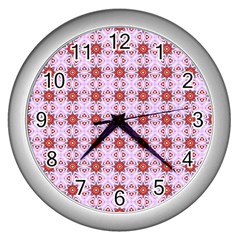 Cute Pretty Elegant Pattern Wall Clock (silver) by GardenOfOphir