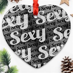 Sexy Text Typographic Pattern Heart Ornament