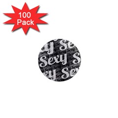 Sexy Text Typographic Pattern 1  Mini Button Magnet (100 Pack)