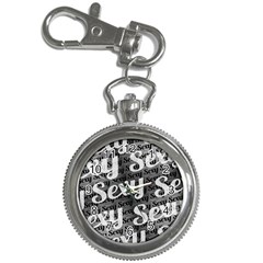 Sexy Text Typographic Pattern Key Chain Watch by dflcprints