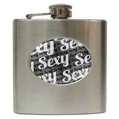 Sexy Text Typographic Pattern Hip Flask by dflcprints