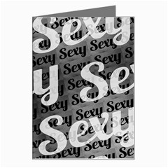 Sexy Text Typographic Pattern Greeting Card by dflcprints