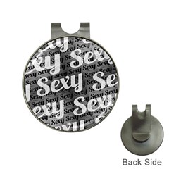 Sexy Text Typographic Pattern Hat Clip With Golf Ball Marker by dflcprints