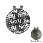 Sexy Text Typographic Pattern Hat Clip with Golf Ball Marker Front