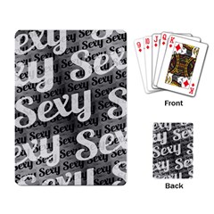 Sexy Text Typographic Pattern Playing Cards Single Design by dflcprints