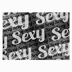 Sexy Text Typographic Pattern Glasses Cloth (large)