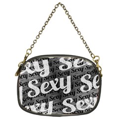 Sexy Text Typographic Pattern Chain Purse (one Side) by dflcprints