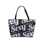 Sexy Text Typographic Pattern Large Shoulder Bag Front