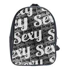 Sexy Text Typographic Pattern School Bag (large)