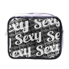 Sexy Text Typographic Pattern Mini Travel Toiletry Bag (one Side)