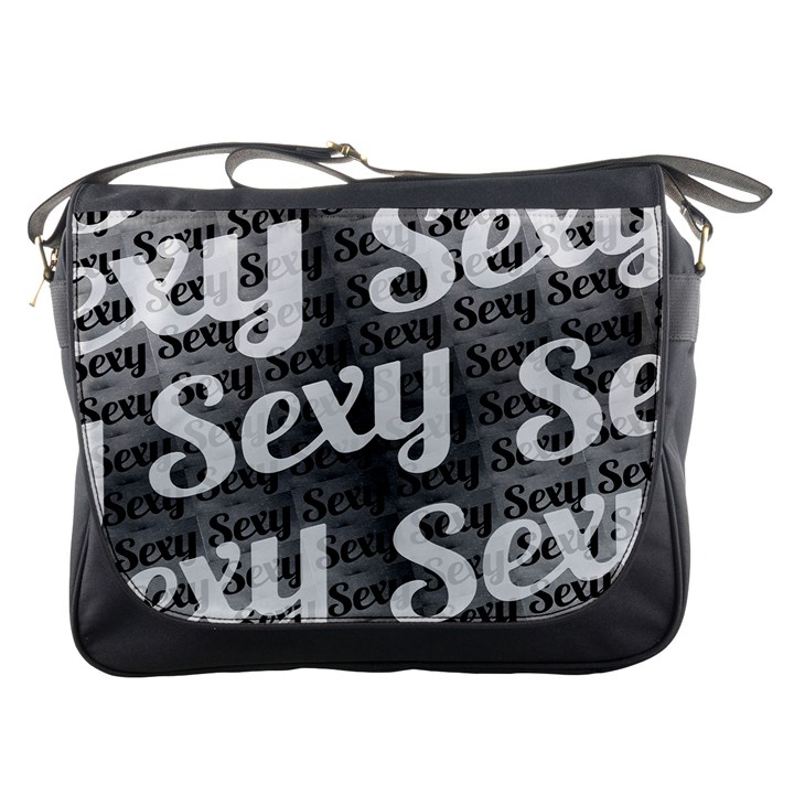 Sexy Text Typographic Pattern Messenger Bag