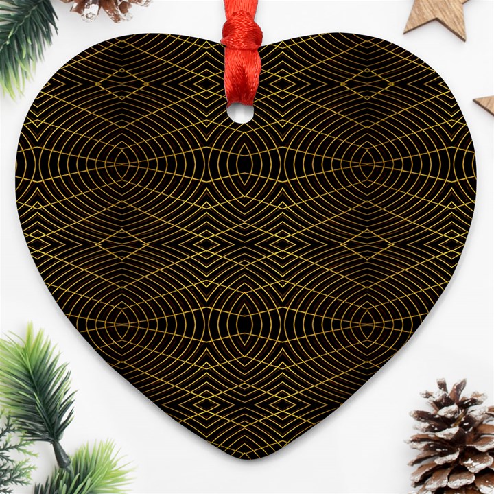 Futuristic Geometric Design Heart Ornament