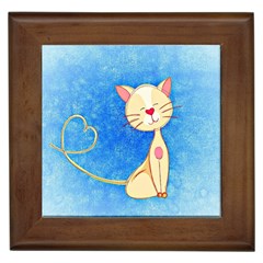 Cute Cat Framed Ceramic Tile