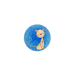 Cute Cat 1  Mini Button Magnet by Colorfulart23