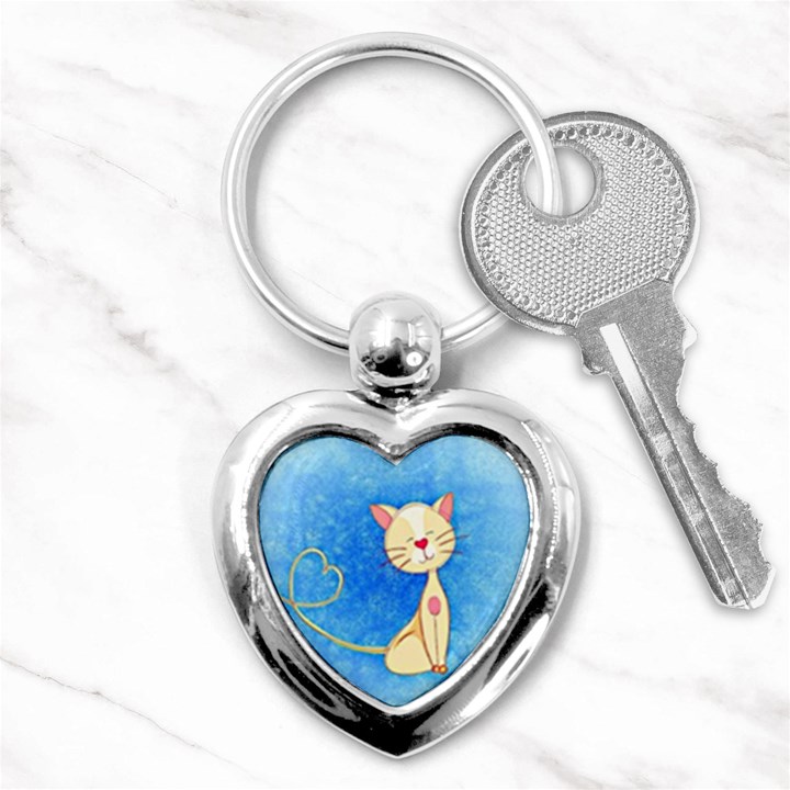 cute cat Key Chain (Heart)