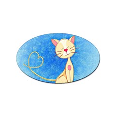 Cute Cat Sticker (oval) by Colorfulart23