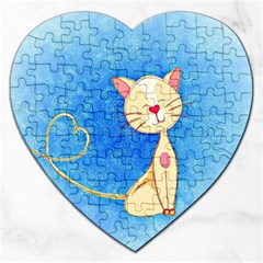 Cute Cat Jigsaw Puzzle (heart) by Colorfulart23