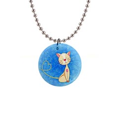 Cute Cat Button Necklace by Colorfulart23