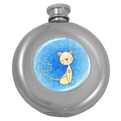 Cute Cat Hip Flask (round)