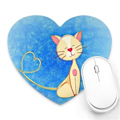 Cute Cat Mouse Pad (heart) by Colorfulart23