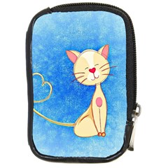 Cute Cat Compact Camera Leather Case by Colorfulart23