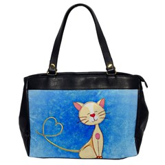 Cute Cat Oversize Office Handbag (one Side) by Colorfulart23