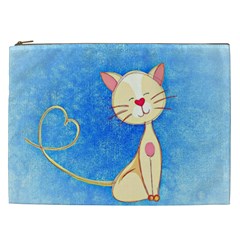 Cute Cat Cosmetic Bag (xxl) by Colorfulart23