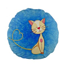 Cute Cat 15  Premium Round Cushion 